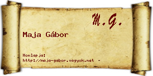 Maja Gábor névjegykártya
